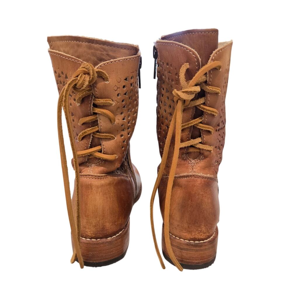 NEW Bed|Stu Bridgewater Boots 6 Driftwood Leather Perforated Boho Western Grunge - Picture 7 of 10